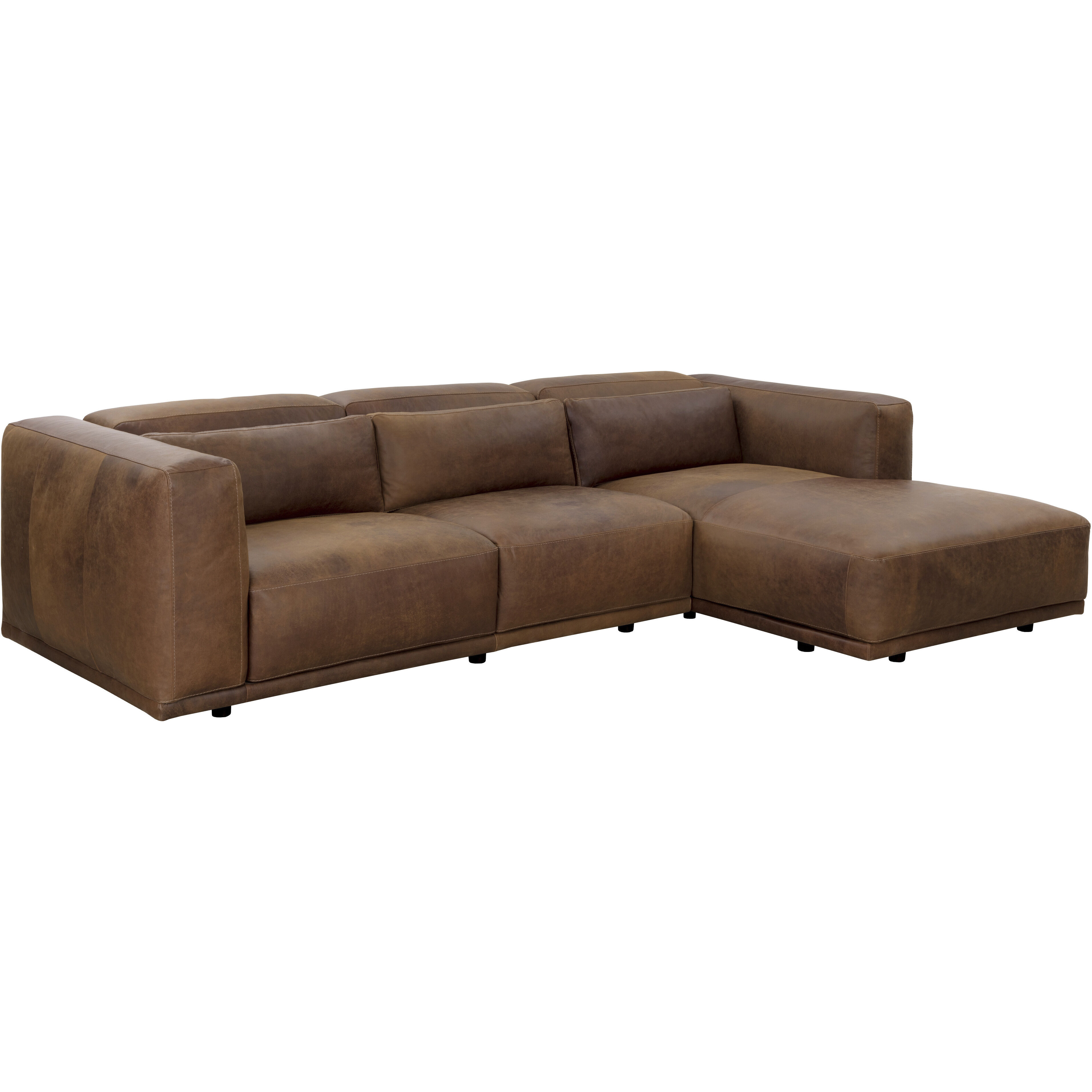 Beau Lucia Tobacco Leather Sofa Chaise, RAF